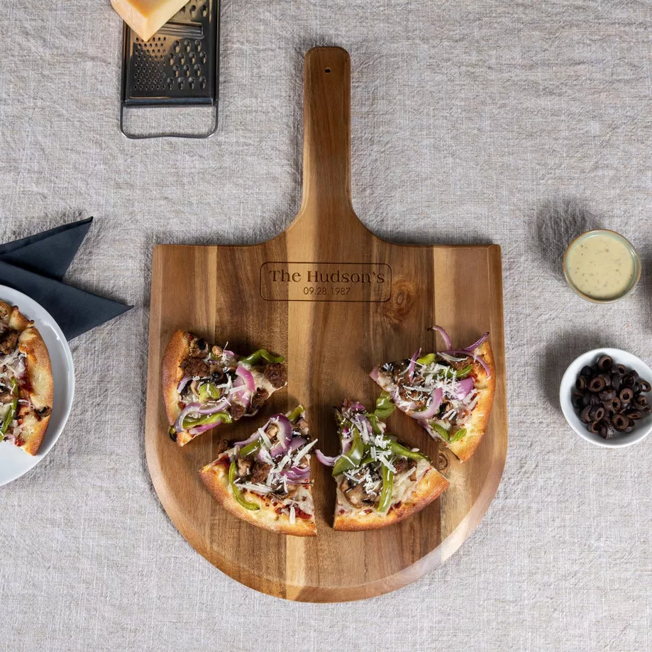 wooden pizza peel personalized wedding gift