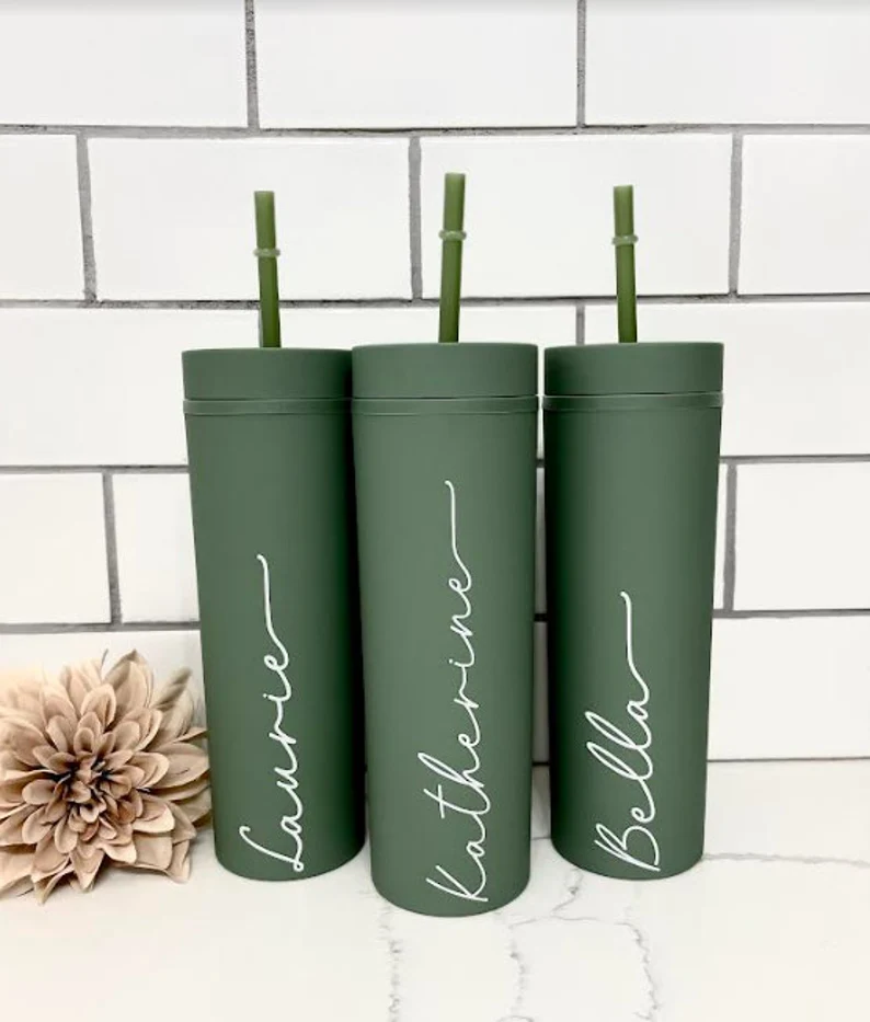 personalized bridesmaid tumbler with name for everyday drinkware gift