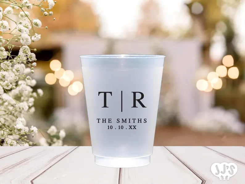 plastic personalized wedding cups in bulk