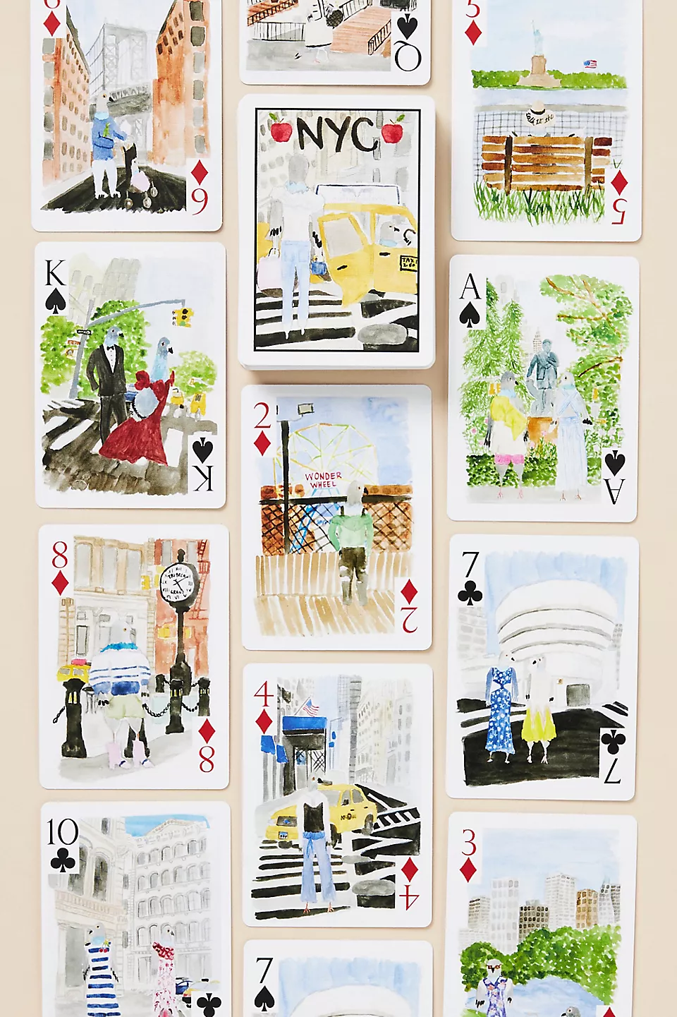 watercolor playing cards wedding gift under $100