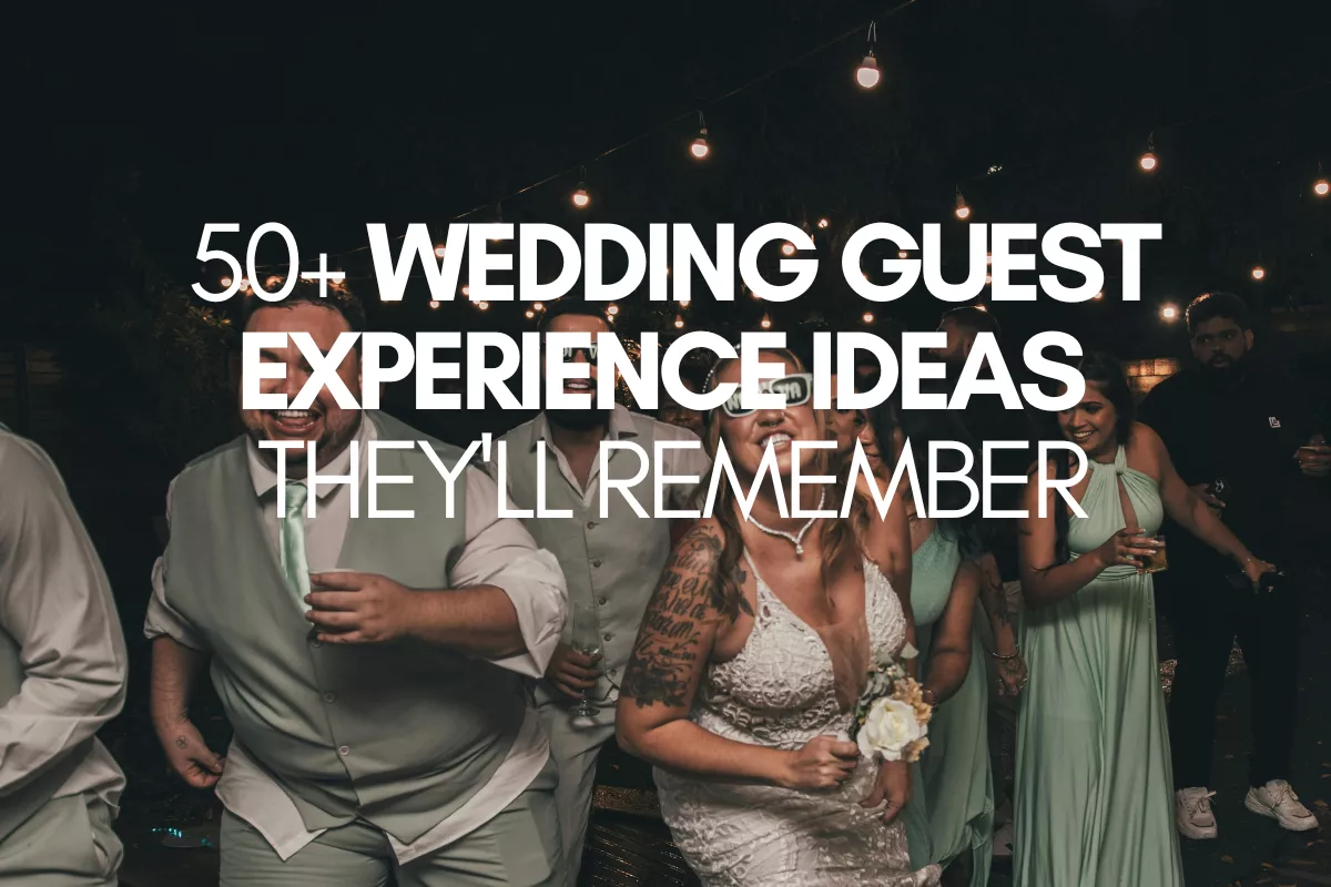 wedding guests enjoying a thoughtful wedding guest experience with personalized details