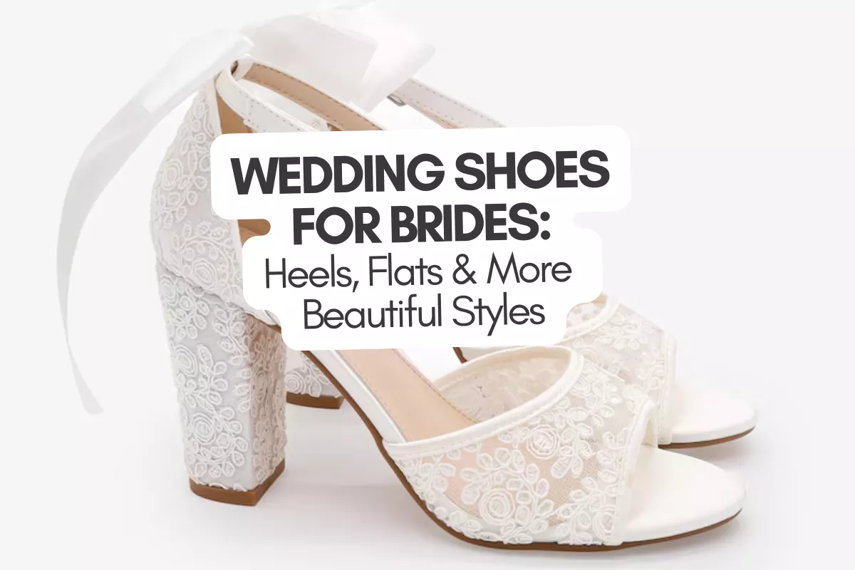 wedding shoes for brides including elegant heels, flats, and bridal sneakers