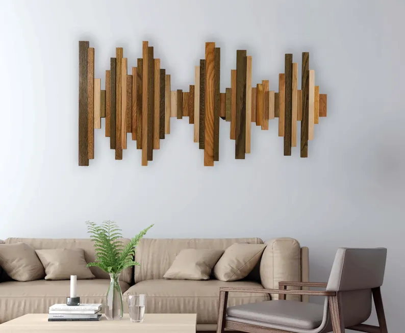 sound wave art made of wood for personalized wedding gift for couples