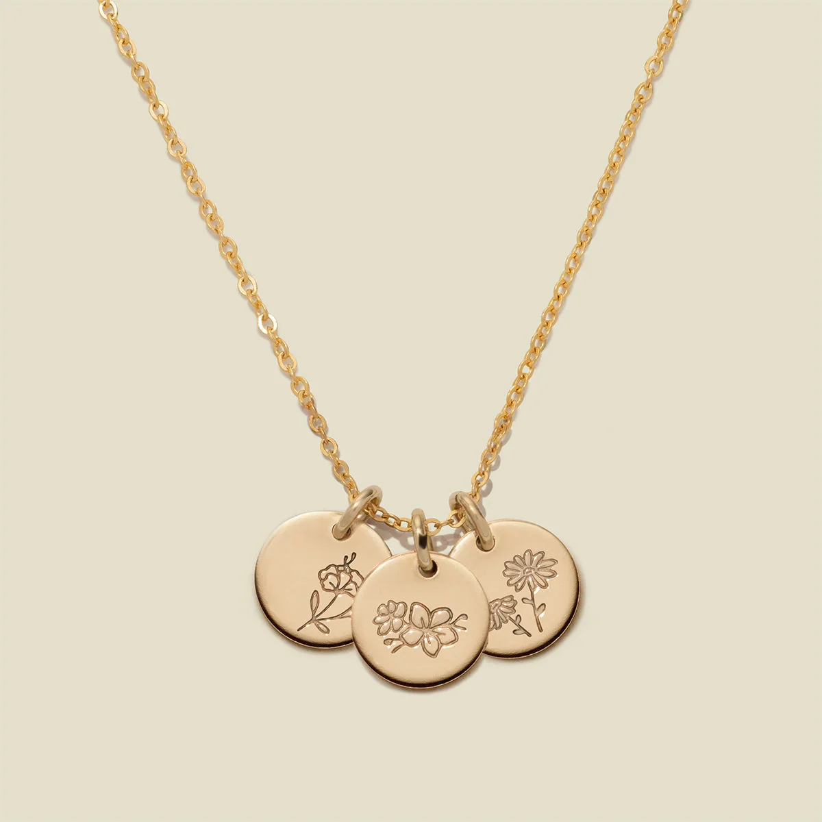 birth flower jewelry for the bride on her wedding day