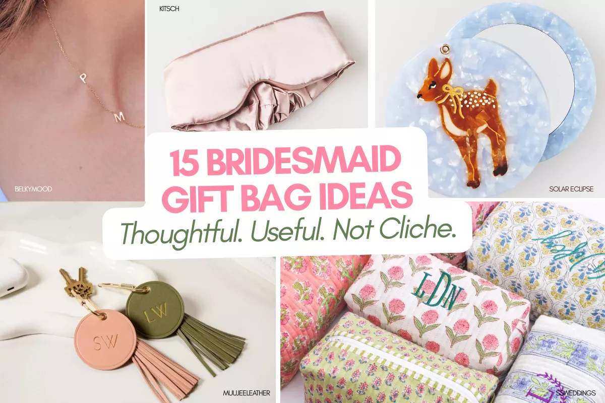 bridesmaid gift bag filled with thoughtful gifts