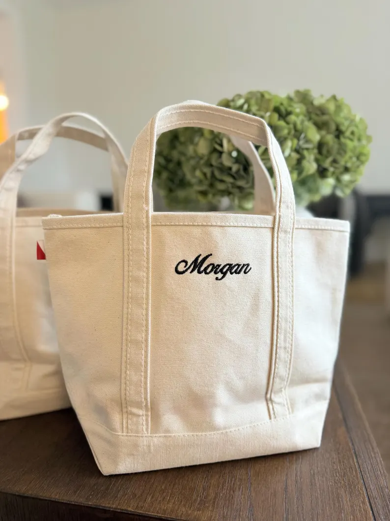 brunch tote bag personalized with bridesmaid's name
