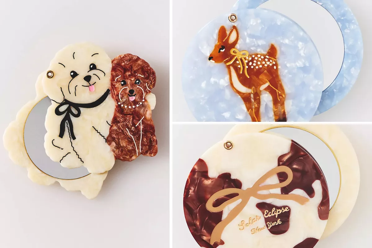 handpainted compact mirrors for bridesmaid gift bags
