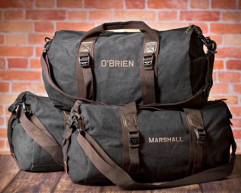 personalized canvas duffel bags for groomsmen gifts