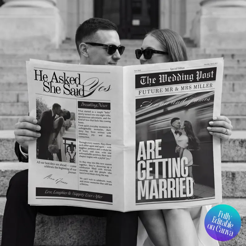 engagement announcement newspaper editable template