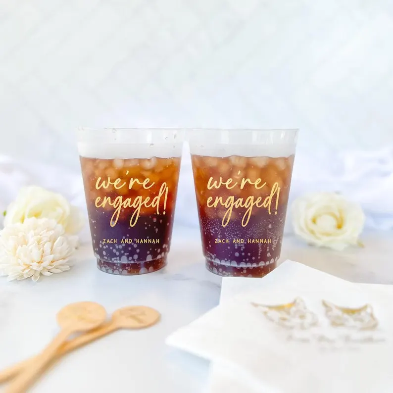 personalized engagement party cups