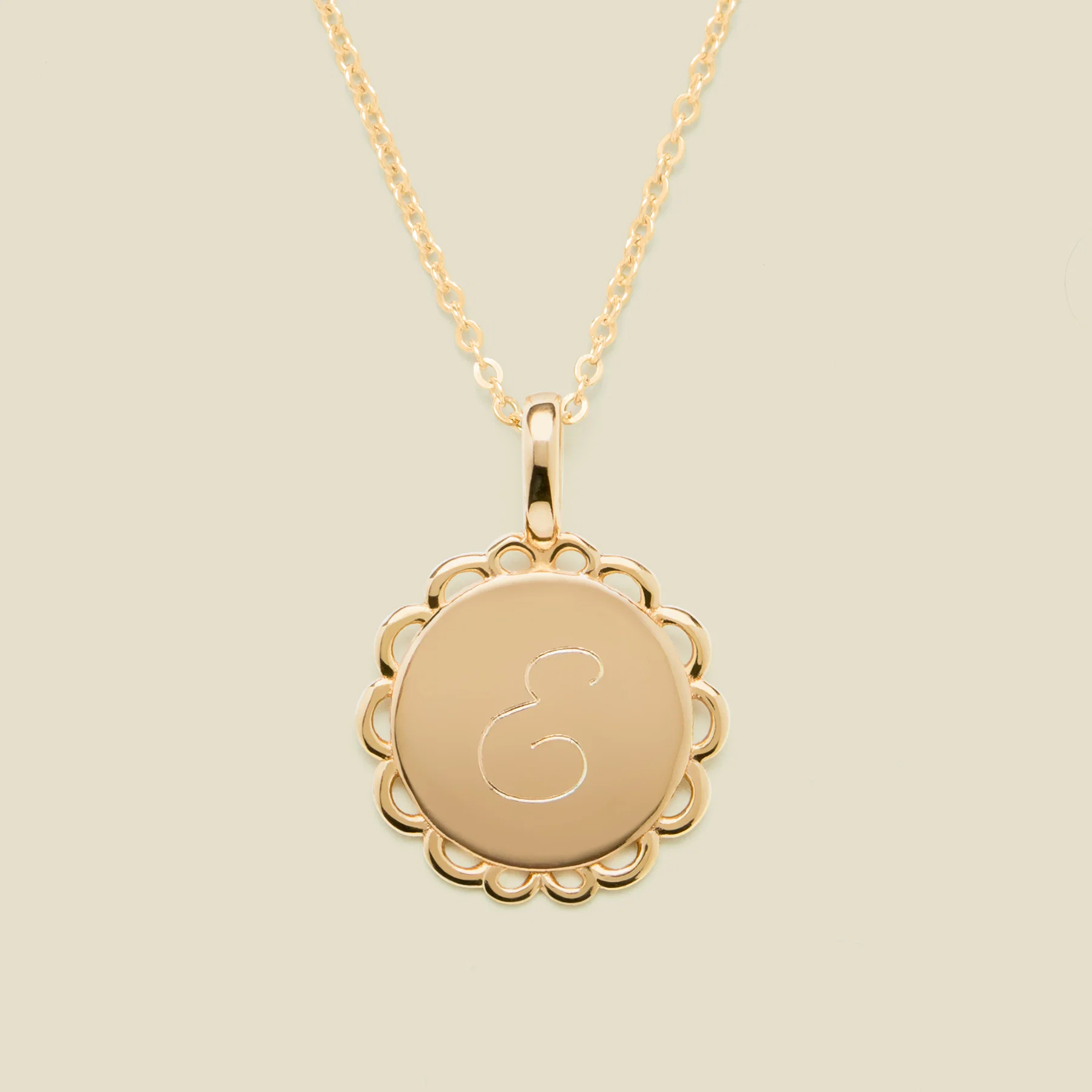 engraved charm necklace with initial for bride's wedding day jewelry