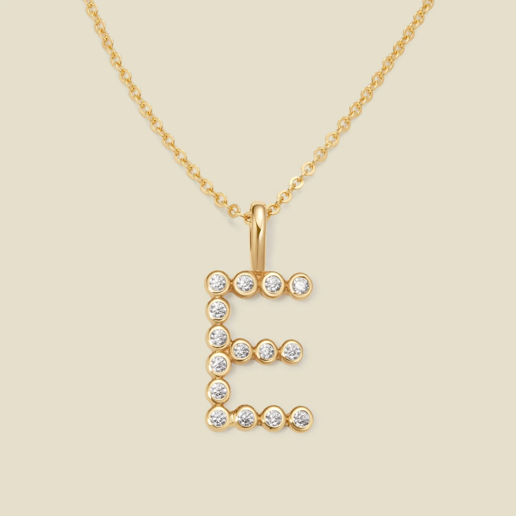 initial necklace with sparkly accents for the bride to wear on her wedding day