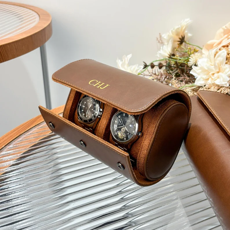 leather watch roll for personalized groomsmen gifts