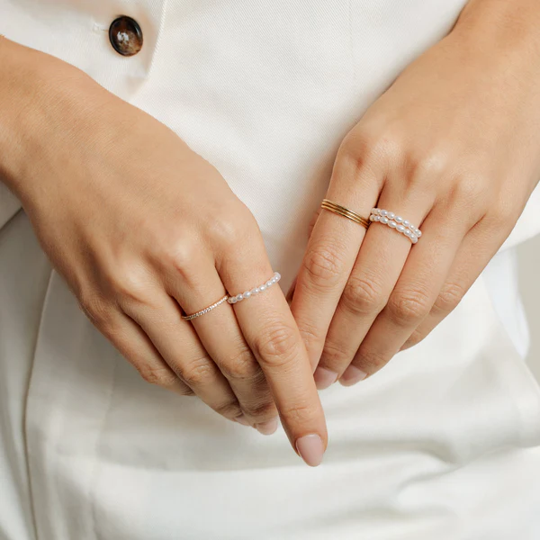 pearl strand ring for the bride