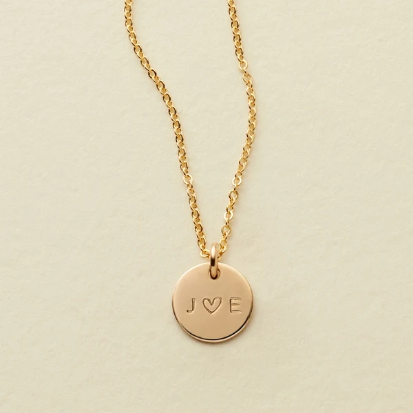 personalized disc necklace for a bride