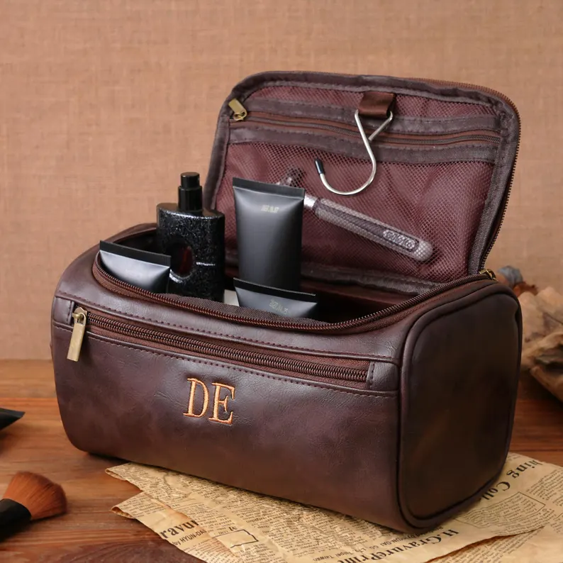 leather toiletry bag for personalized groomsmen gifts