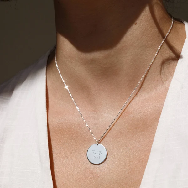 personalized handwriting necklace for a wedding keepsake