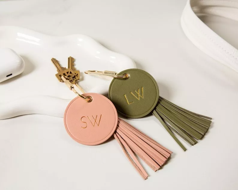 personalized keychains with initials to add to bridesmaid gift bags