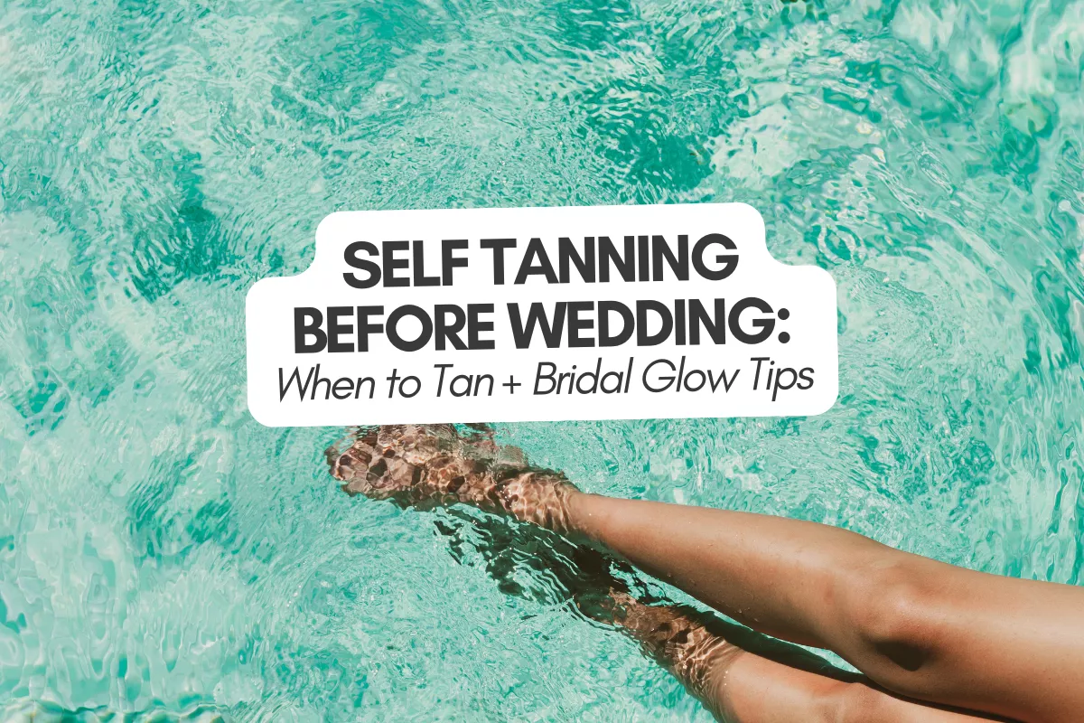 bride with a natural glowing tan before wedding day