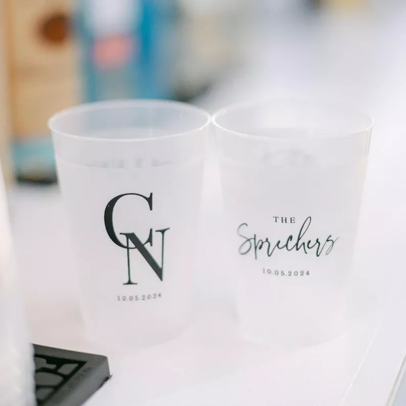 wedding reception essentials list including cups for the bar
