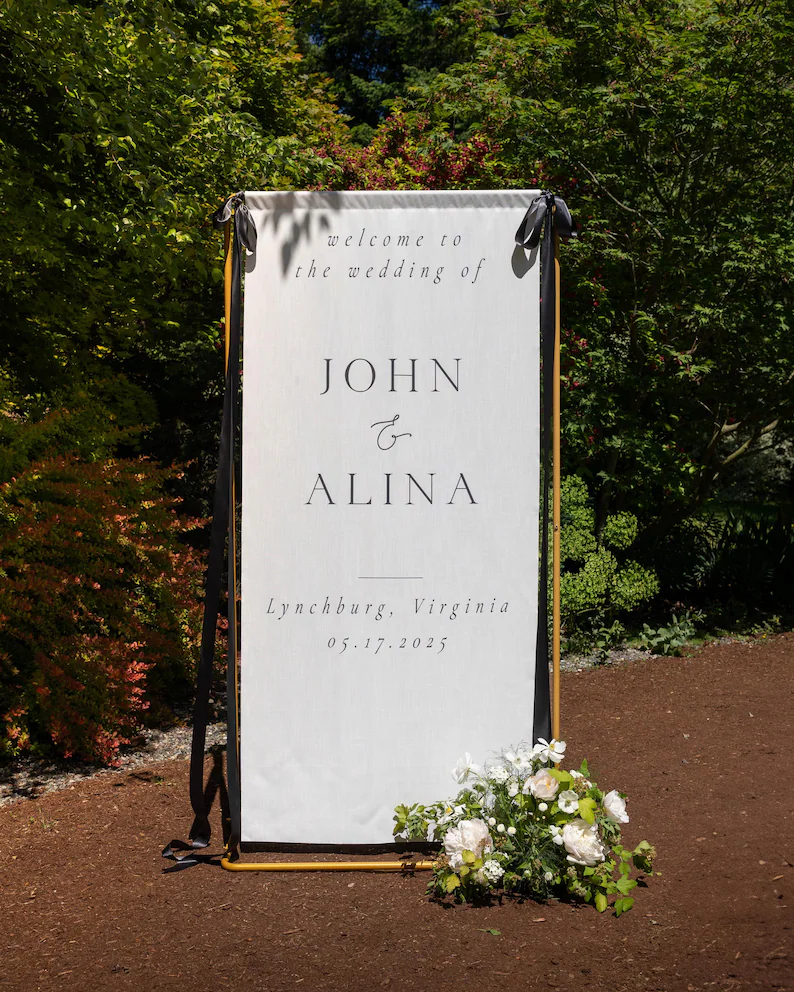 welcome sign for wedding reception decor