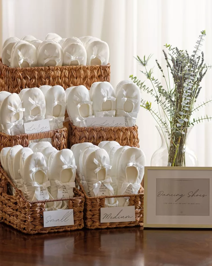 wedding reception slippers for guests to wear while dancing