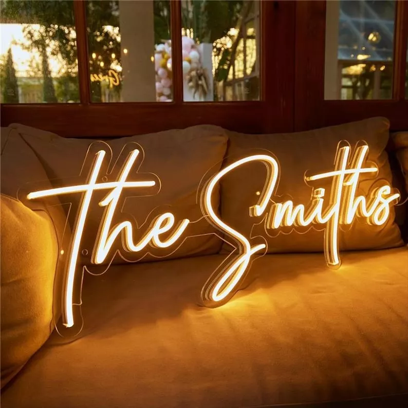 custom neon sign for wedding reception backdrop decor