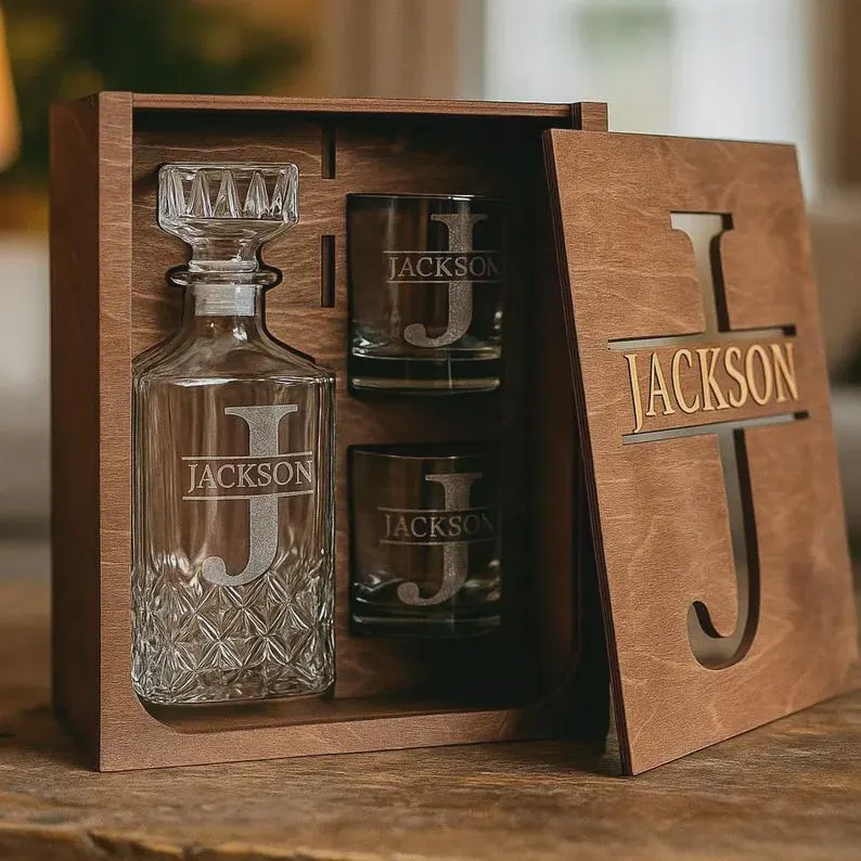 personalized whiskey decanter set