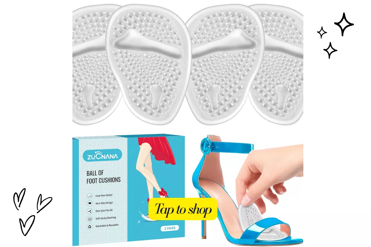 cushioned pads for the ball of the foot in wedding heels