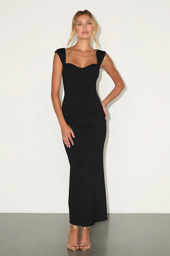 black bodycon bridesmaid dress