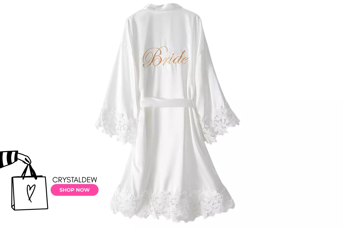 bridal robe to wear during wedding dress shopping