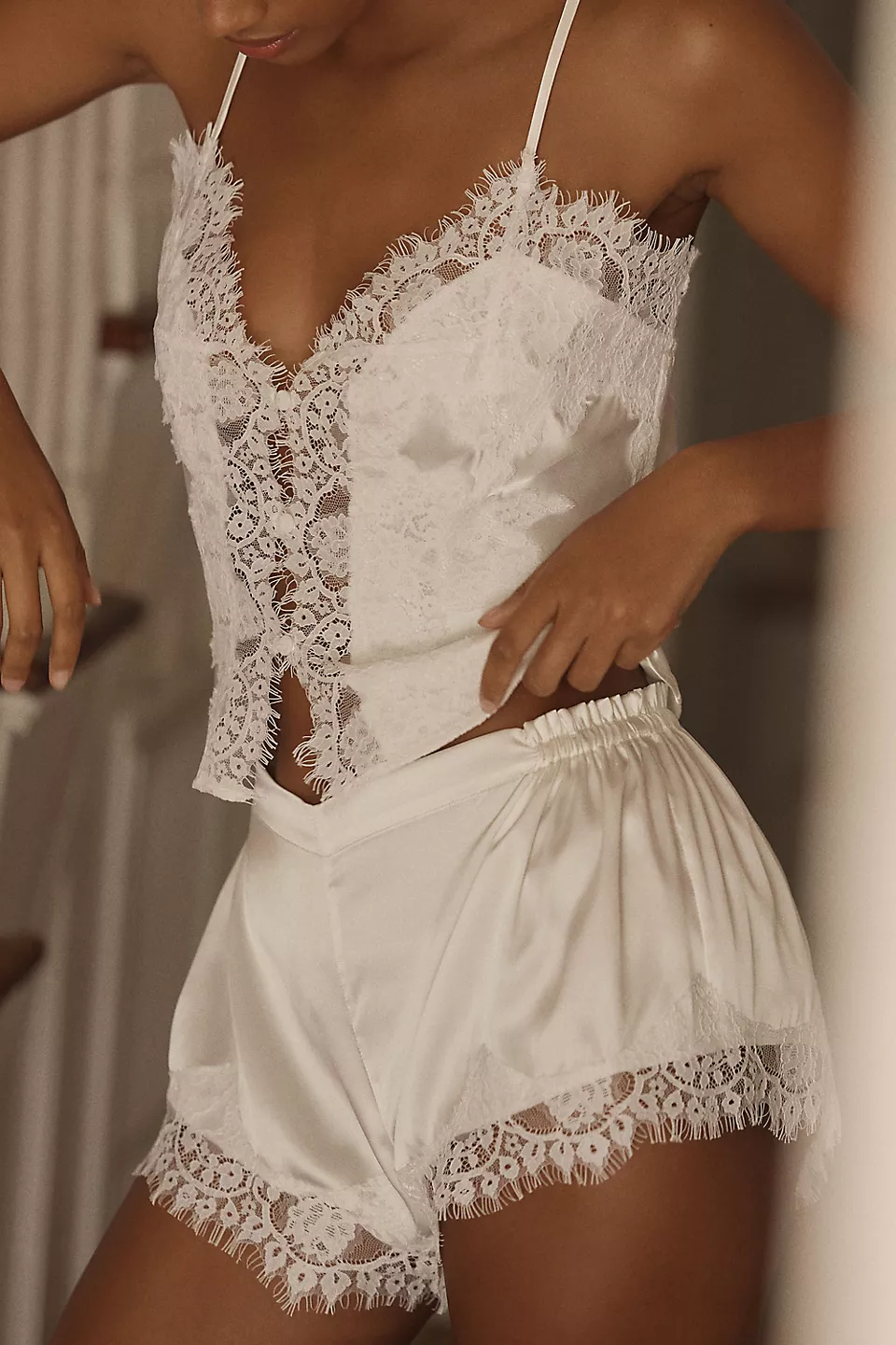 satin bridal lingerie set for the wedding night