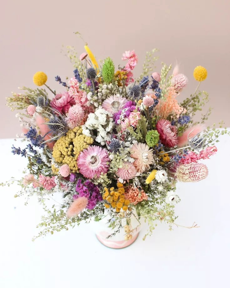 colorful dried flower bouquet