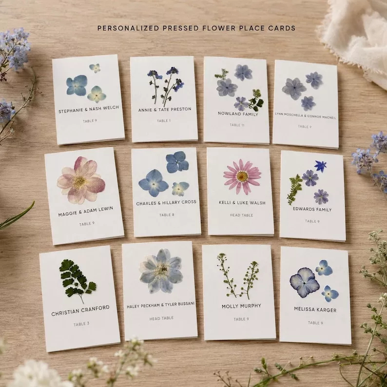 dried flower escort cards