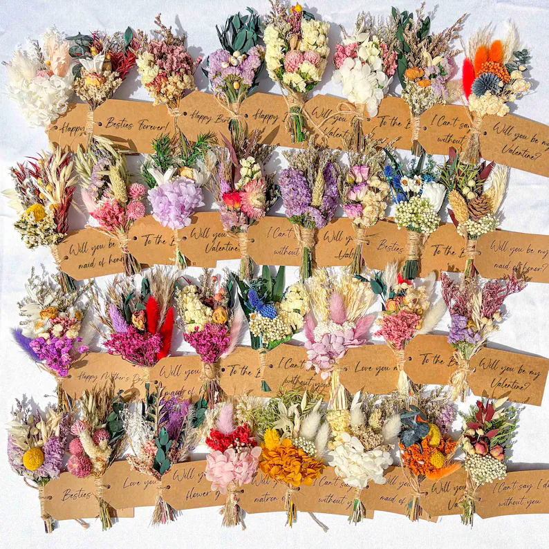 dried wedding flower favors