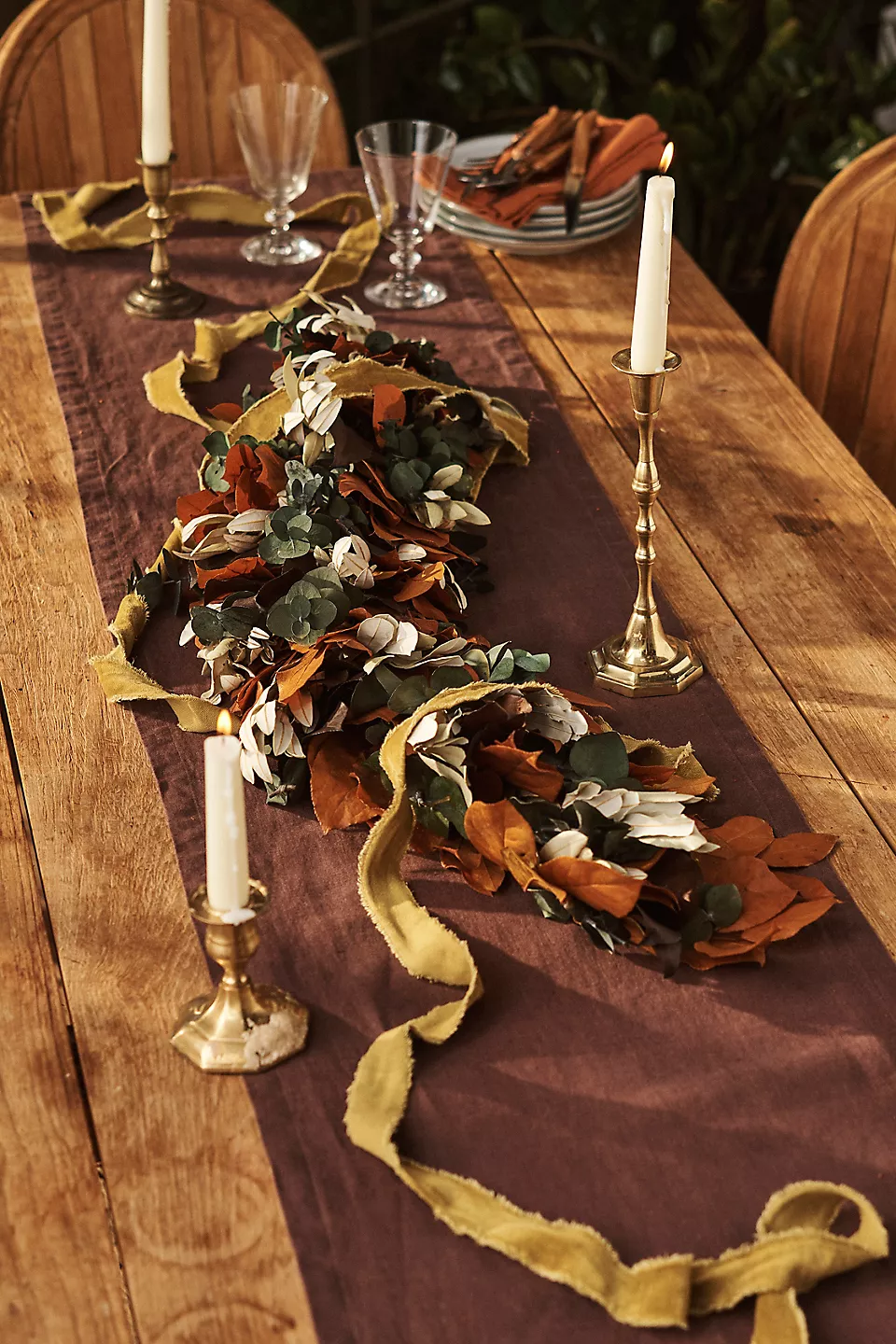 dried flower table runner for wedding