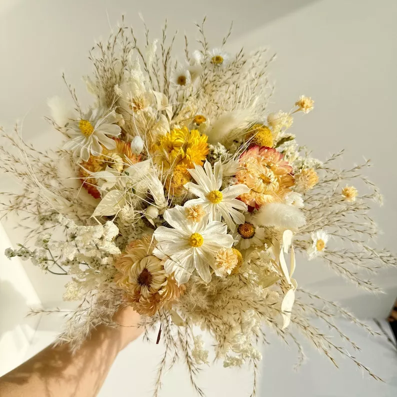dried rustic yellow bouquet