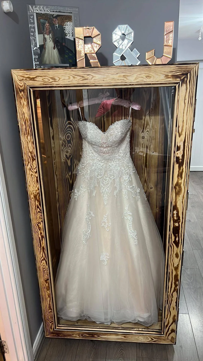wedding dress case that is large enough to display gown inside