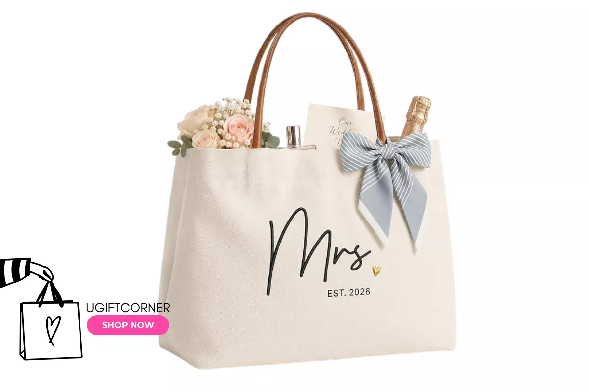 mrs tote bag to bring for wedding dress shopping accessories