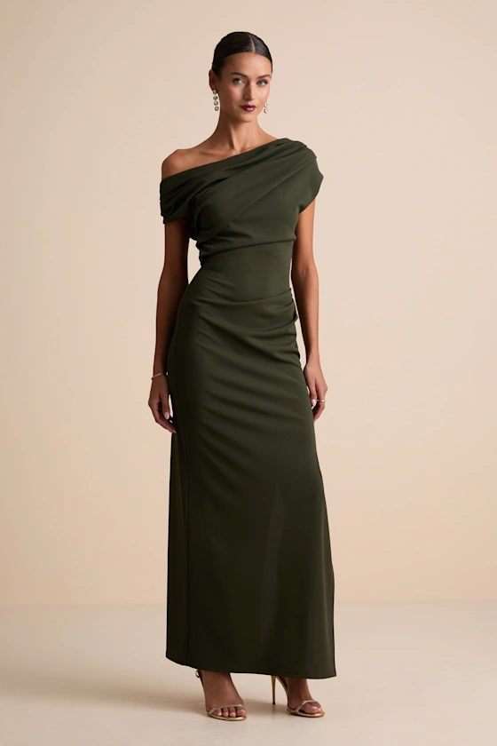 olive green maxi dress