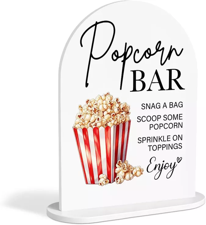 popcorn bar sign