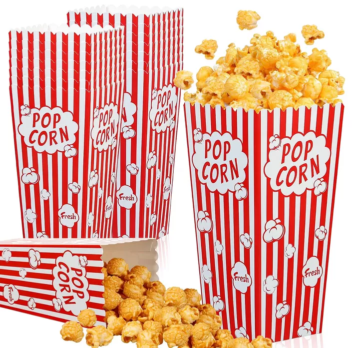 classic striped popcorn boxes in bulk for wedding popcorn bar