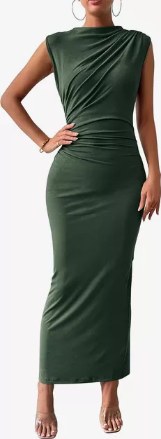 Dark green maxi wedding guest dress from Amazon
