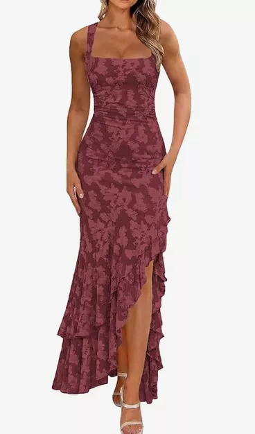 Floral maxi dress for a fall wedding from Amazon