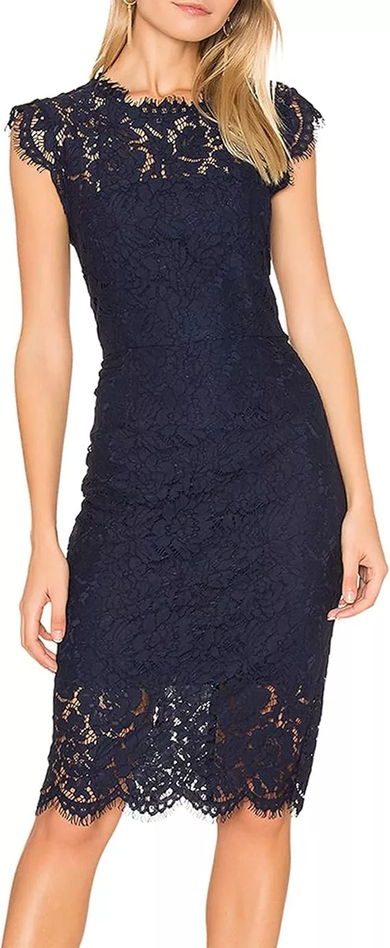 Knee-length semi-formal wedding guest dress from Amazon