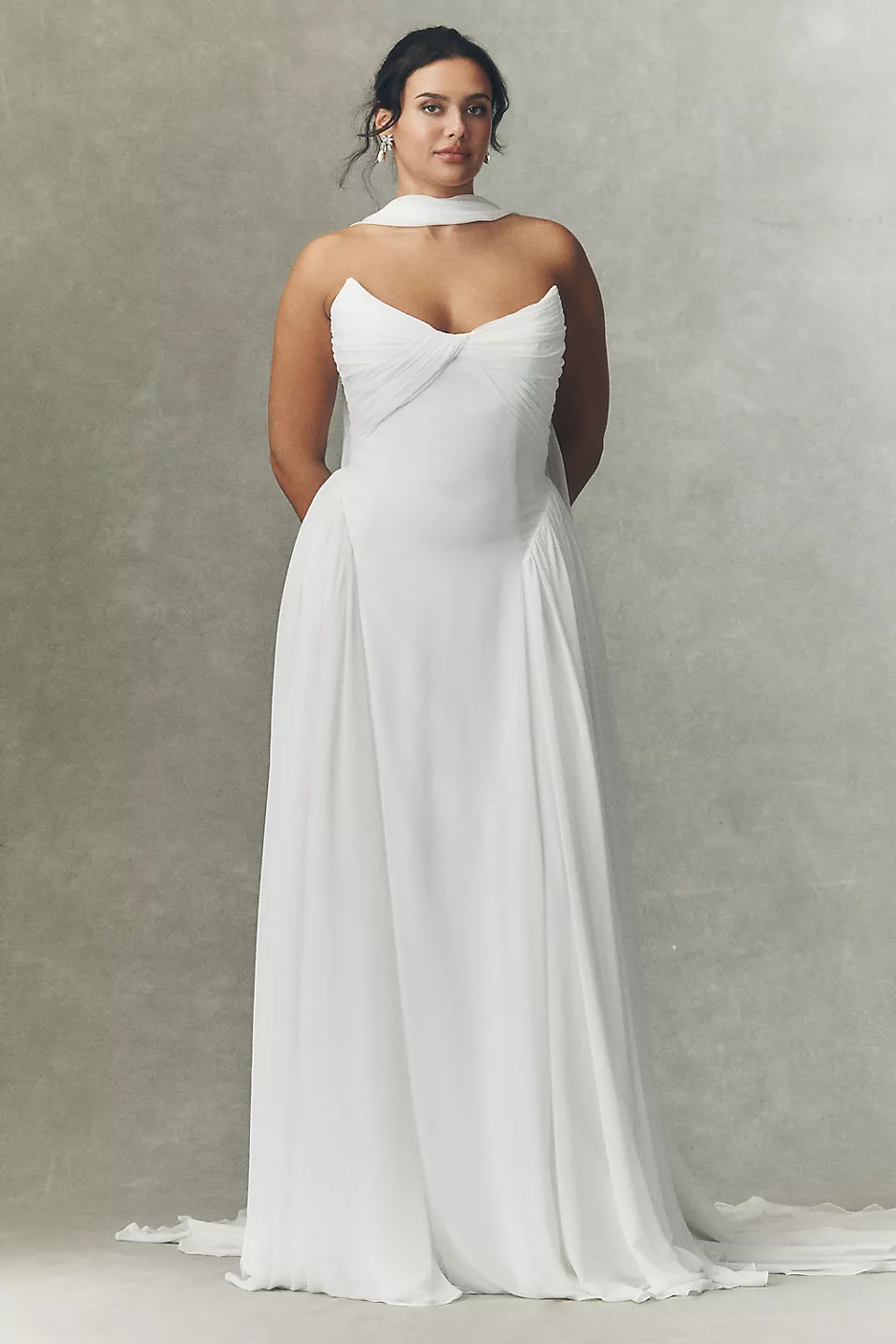 Jenny Yoo Shiloh strapless chiffon wedding gown