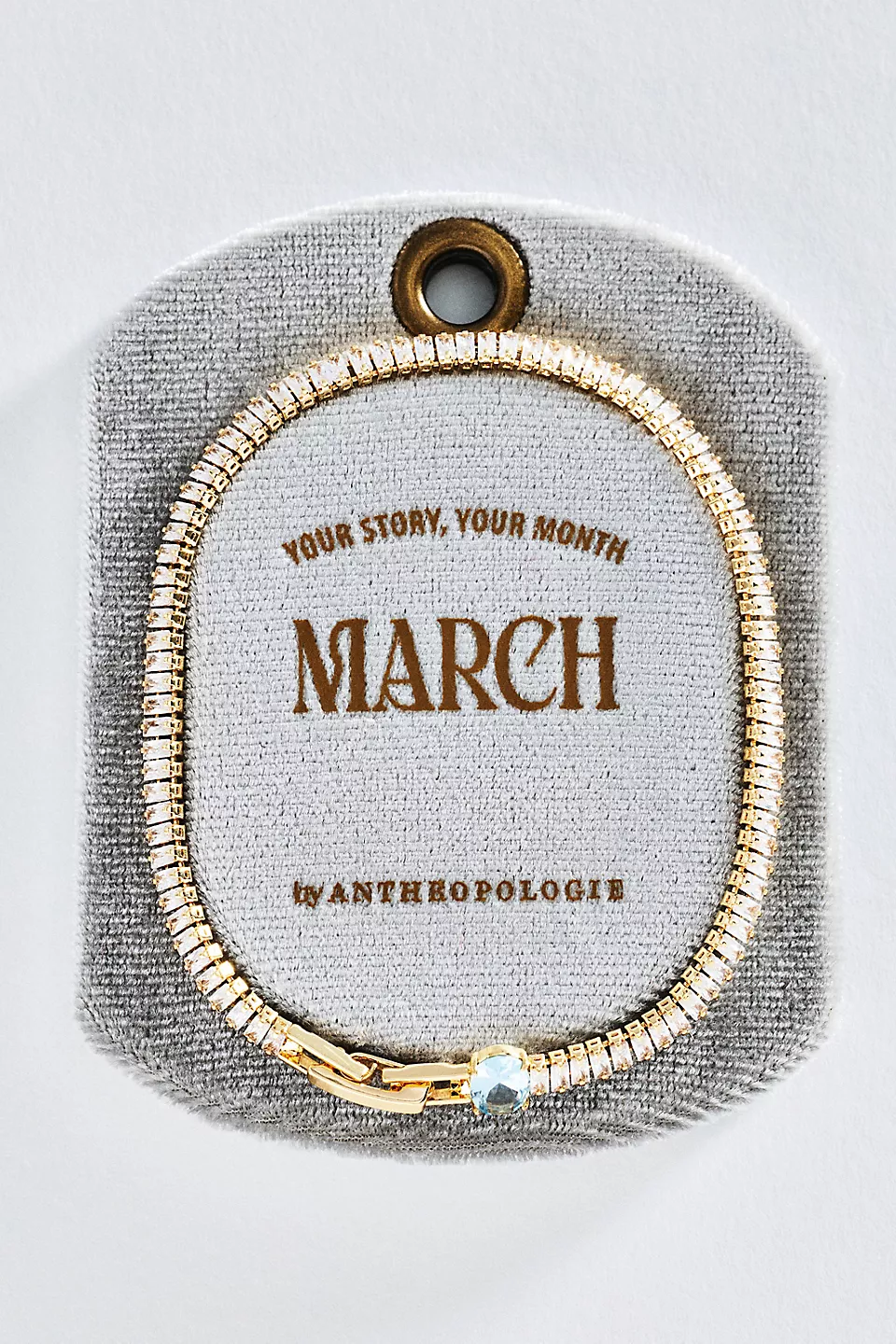 Colorful birthstone tennis bracelet for bridesmaids by Anthropologie