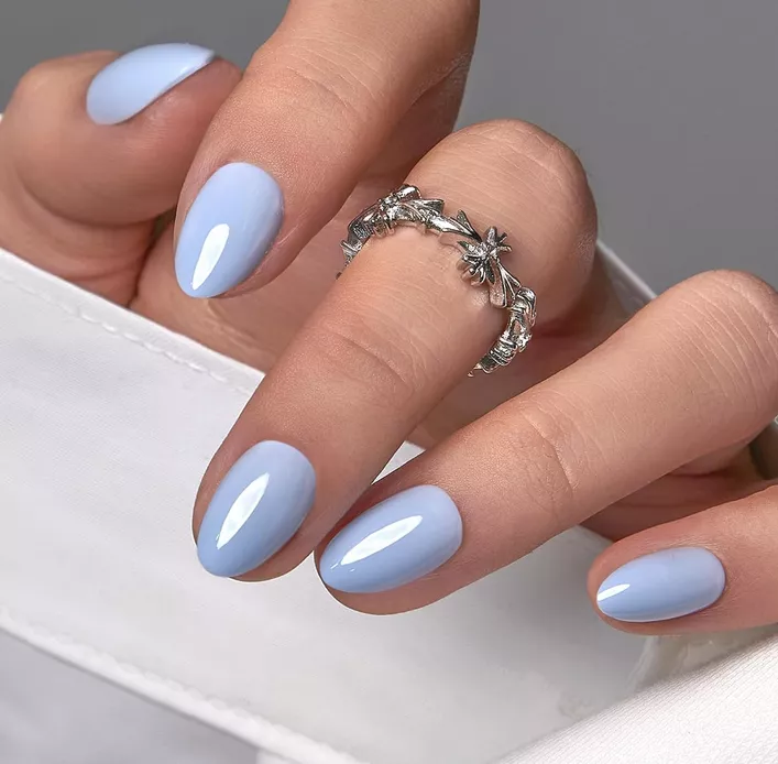 something blue bridal nails