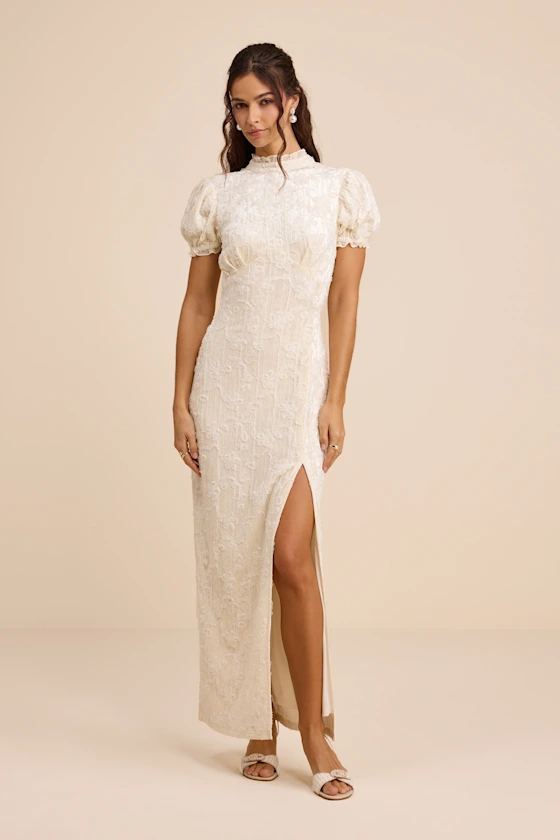 puff sleeve bridal shower dress for winter