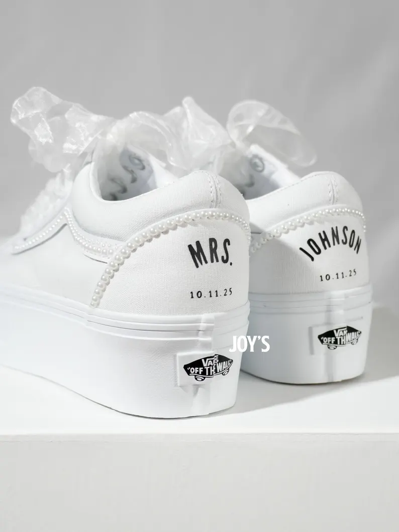 Custom Mrs platform vans wedding shoes on Etsy